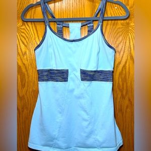 EUC Athleta Prasada Racerback Tank Light Blue No Padding | Sz M